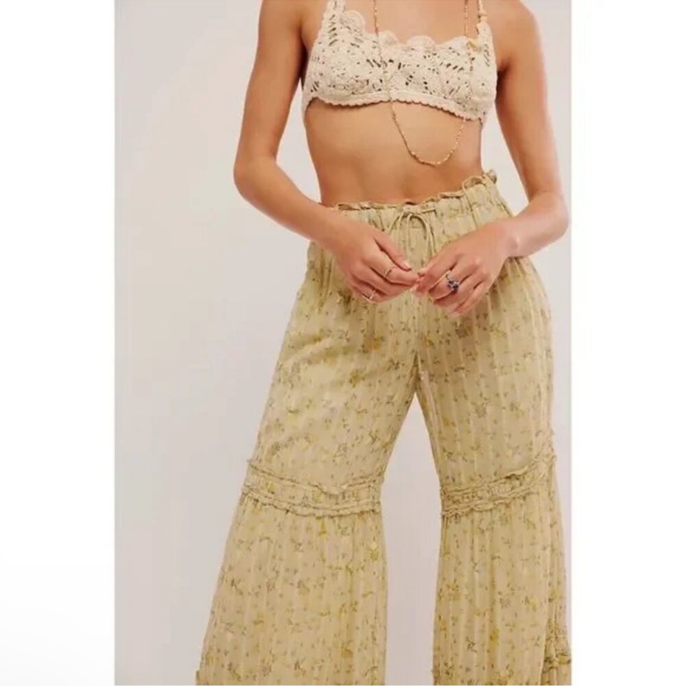 Free People Emmaline Tiered Wide Leg Pull On Pant Size XS Small & Large - Picture 5 of 7